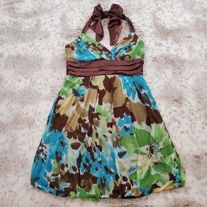 VTG Y2K Trixxi Dress Womens L Tropical Fairy Boho Whimsigoth Babydoll Bubble Hem